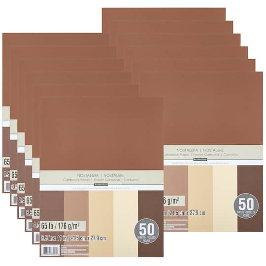 12 Packs: 50 ct. (600 total) Nostalgia 8.5" x 11" Cardstock Paper by Recollections™